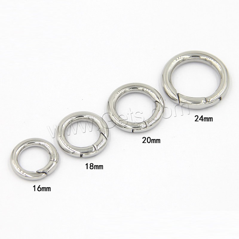 Stainless Steel Spring Ring Clasp, Donut, gold color plated, different size for choice, metallic color plated, Sold By PC