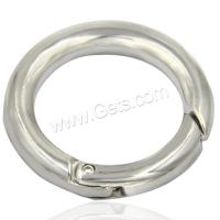 Stainless Steel Spring Ring Clasp, Donut, gold color plated metallic color plated 