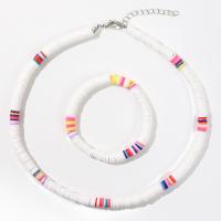 Polymer Clay Jewelry Set, bracelet & necklace, fashion jewelry 