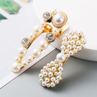 Alligator Hair Clip, Zinc Alloy, with Plastic Pearl, plated, fashion jewelry & for woman nickel, lead & cadmium free 