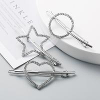Hair Clip, Zinc Alloy, plated, fashion jewelry & for woman & with rhinestone nickel, lead & cadmium free 
