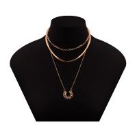 Fashion Multi Layer Necklace, Zinc Alloy, plated, for woman .17 Inch 