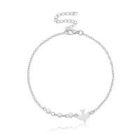 Zinc Alloy Anklet, Bird, plated, for woman .46 Inch 