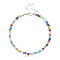 Zinc Alloy Anklet, Seedbead, plated, for woman .46 Inch 
