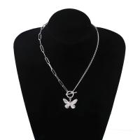 Fashion Zinc Alloy Jewelry Sets, bracelet & necklace, Butterfly, plated, 2 pieces & for woman 