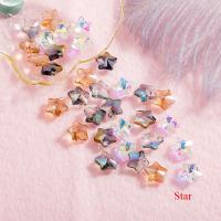 joyas de colgante de cristal de corazón, Estrella, para mujer, más colores para la opción, 10mm, 50PCs/Bolsa, Vendido por Bolsa