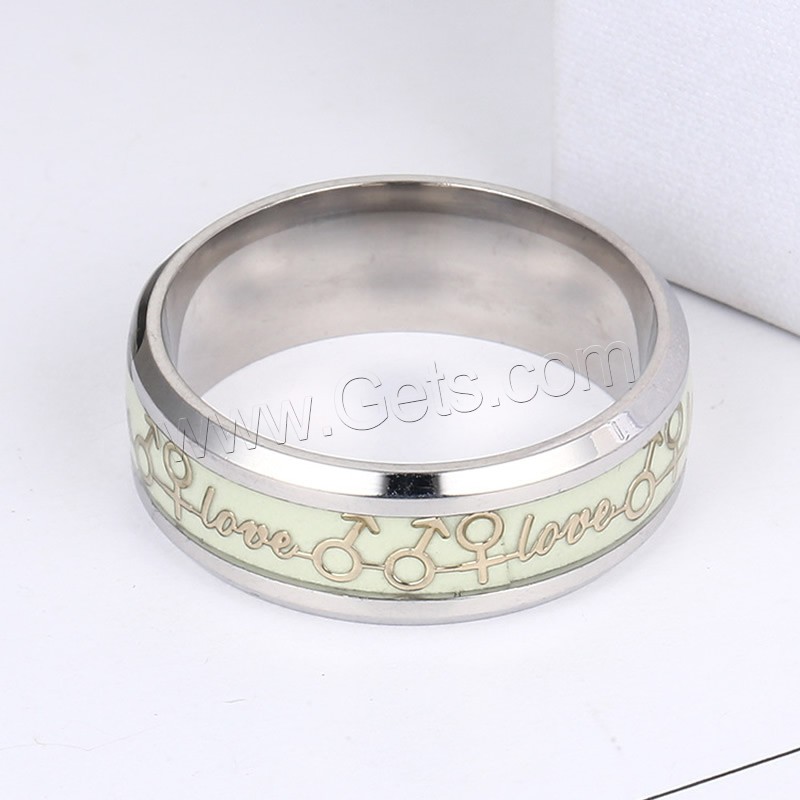 Stainless Steel Finger Ring, Donut, gold color plated, different size for choice & luminated, metallic color plated, Sold By PC