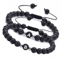 Lava Bead Bracelet, Round, durable & Unisex black .6 Inch 
