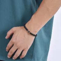 Lava Bead Bracelet, Round, durable black, 6mm .6-8.5 Inch 