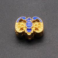 Perlas de esmalte latón, metal, chapado en color dorado, Bricolaje, 13x11mm, 10PCs/Bolsa, Vendido por Bolsa