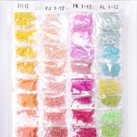 Perles de rocaille opaque verre teint, perles de rocaille en verre, Rond, différentes couleurs et motifs pour le choix & DIY, plus de couleurs à choisir, 1.6-1.8mm Vendu par sac