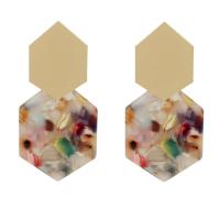 Acrylic Drop Earring, Rhombus, plated & for woman 58*30mm 