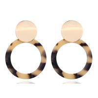 Acrylic Drop Earring, Round, plated & for woman 53*38mm 