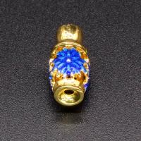 Perlas de esmalte latón, metal, Bricolaje, azul, 18x8mm, Vendido por UD