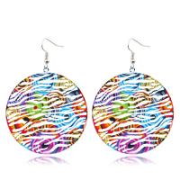 Brass Drop Earring, Round, for woman, multi-colored 