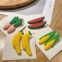 Alligator Hair Clip, Soft PVC, fruit design & for children 55mm 