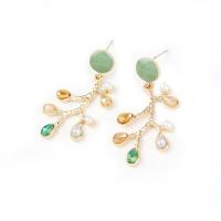 Zinc Alloy Drop Earring, Branch, plated, for woman, gold 