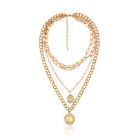 Multi слой ожерелье, цинковый сплав, с 2.75 inch наполнитель цепи, плакирован золотом, Женский & многонитевая, плакирование металлическим цветом, 33cm,50cm, длина:Приблизительно 19.68 дюймовый, продается Strand