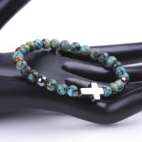 Gemstone Bracelets, Black Magnetic Stone, with Elastic Thread, plated, fashion jewelry & Unisex 6mm 