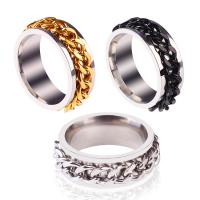 Titanium Steel Finger Ring, with 304 Stainless Steel, Round, durable 