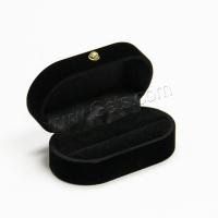La caja plástica para anillo, Tela flocado, con Plástico, más colores para la opción, 74.5x39.5x35mm, Vendido por UD