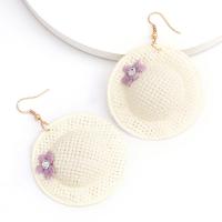 Rattan Earring, Zinc Alloy, with Rattan, Hat, plated, fashion jewelry & for woman nickel, lead & cadmium free 