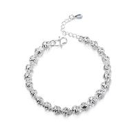Sterling Silver Bracelets, 925 Sterling Silver, silver color plated, for woman .08 Inch 