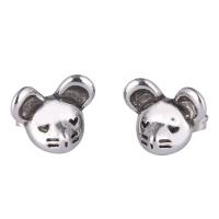 Stainless Steel Stud Earring, 316L Stainless Steel, Mouse, fashion jewelry & for woman, original color 
