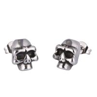 Stainless Steel Stud Earring, 316L Stainless Steel, Skull, fashion jewelry & for woman, original color 