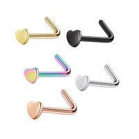 Stainless Steel Nose Piercing Jewelry, Heart, plated, fashion jewelry & Unisex 