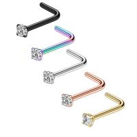 Stainless Steel Nose Piercing Jewelry, plated, fashion jewelry & Unisex & with rhinestone 