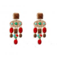 Zinc Alloy Drop Earring, with Glass Gemstone, plated, fashion jewelry & for woman nickel, lead & cadmium free 