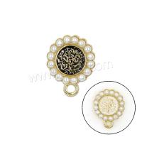 Zinc Alloy Earring Drop Component, with Plastic Pearl, Round, fashion jewelry & for woman 
