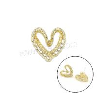Zinc Alloy Stud Earring, Heart, fashion jewelry & for woman, gold 