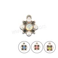 Zinklegierung Blume Anhänger, mit Kunststoff Perlen, Modeschmuck & für Frau, keine, 18x15mm, 10PCs/Tasche, verkauft von Tasche