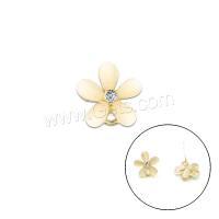 Zinc Alloy Earring Drop Component, Flower, fashion jewelry & for woman, gold 
