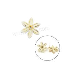 Zinc Alloy Earring Drop Component, Flower, fashion jewelry & for woman, white 