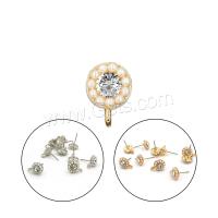 Zinc Alloy Earring Drop Component, Flower, fashion jewelry & for woman & with rhinestone 