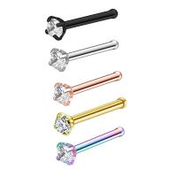 Stainless Steel Nose Piercing Jewelry, plated, fashion jewelry & Unisex & with rhinestone 