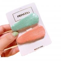 Hair Snap Clips, Cloth, with Sequins, Teardrop, plated, fashion jewelry & for children 50mm 