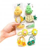 Children Hair Clip, Gauze, with Cloth & Zinc Alloy, plated, 6 pieces & fashion jewelry & for children 50mm 