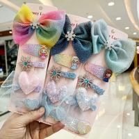 Children Hair Clip, Cloth, with Sequins & Gauze, plated, 5 pieces & fashion jewelry & for children 100mm,55mm 