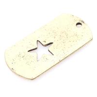 Brass Jewelry Pendants, Copper Alloy, Rectangle, real gold plated, DIY & hollow, golden, 50*25*2mm Approx 2mm 