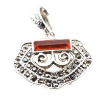 Brass Jewelry Pendants, Copper Alloy, Fan, plated, DIY & with rhinestone, silver color, 19*23*4mm Approx 1mm 