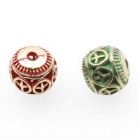 Zinc Alloy Jewelry Beads, Copper Alloy, Round, real gold plated, DIY, golden, 8*8*8mm Approx 2mm 