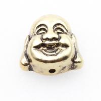 Brass Jewelry Beads, Copper Alloy, Buddha, real gold plated, DIY, golden, 55*24*20mm Approx 2mm 