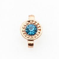 Rhinestone Zinc Alloy Connector, Copper Alloy, Round, plated, DIY & with rhinestone, golden, 12*7*5mm Approx 1mm 