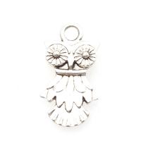 Zinc Alloy Jewelry Pendants, with Zinc Alloy, Owl, antique silver color plated, DIY, silver color, 26*14*3mm Approx 2mm  