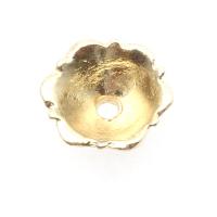 Zinc Alloy Bead Caps, with Zinc Alloy, Flower, real gold plated, DIY, gold, 5*11*11mm Approx 1mm 