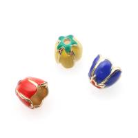 Zinc Alloy Bead Caps, with Zinc Alloy, Flower, real gold plated, DIY 8*9*9mm Approx 1mm 